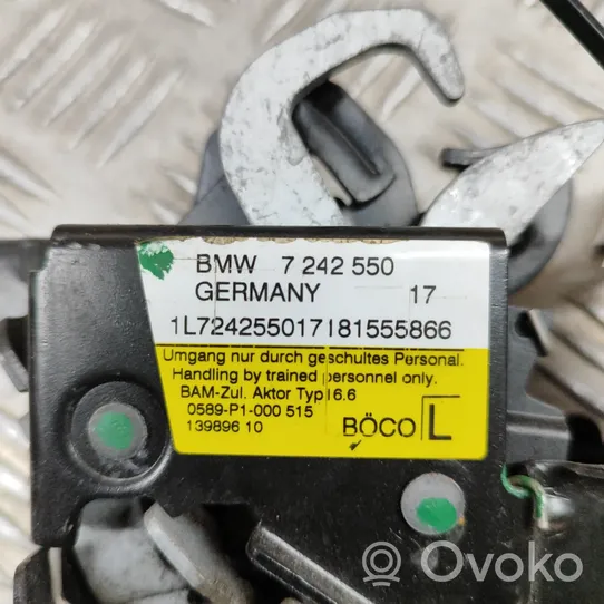 BMW 2 F45 Zamek pokrywy przedniej / maski silnika 7242550