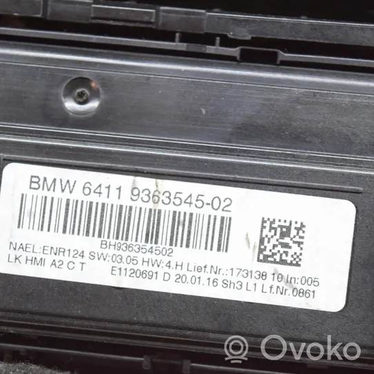 BMW 3 F30 F35 F31 Interrupteur ventilateur 9363545