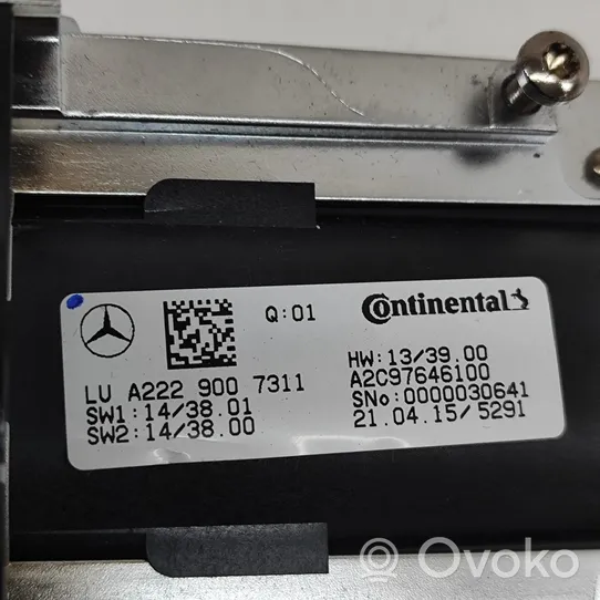 Mercedes-Benz S W222 Controllo multimediale autoradio A2229007311