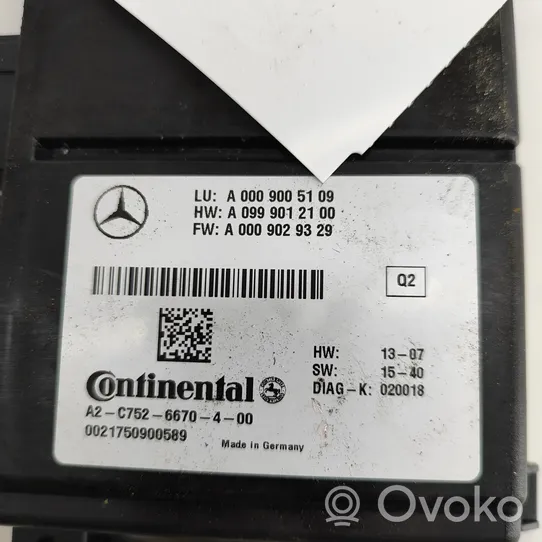 Mercedes-Benz GLC X253 C253 Sensore radar Distronic A0009005109