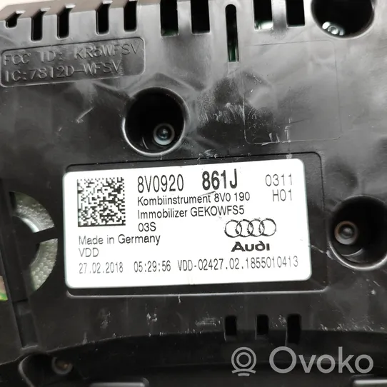 Audi A3 S3 8V Tachimetro (quadro strumenti) 8V0920861J