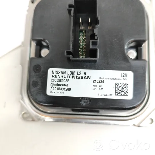 Nissan Juke II F16 LED-liitäntälaitteen ohjausmoduuli 260558992E