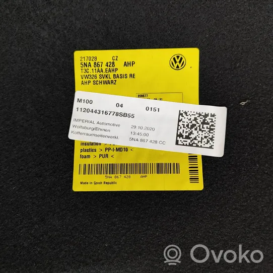 Volkswagen Tiguan Tavaratilan sivuverhoilu 5NA867428