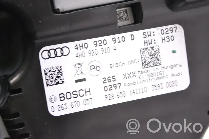 Audi A8 S8 D4 4H Tachimetro (quadro strumenti) 4H0920910D