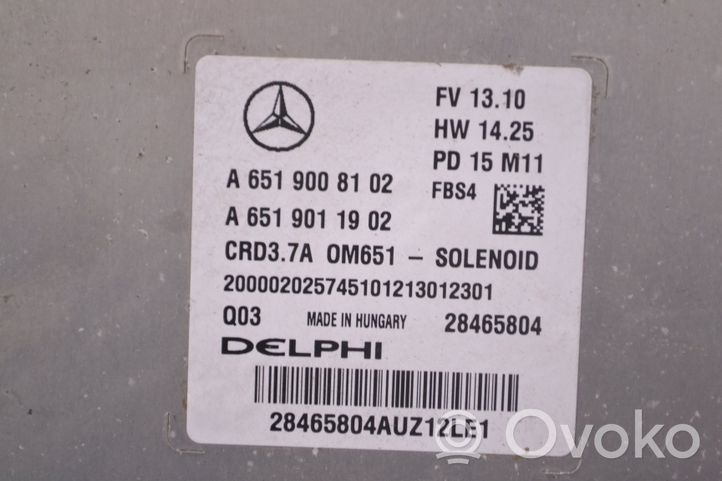 Mercedes-Benz SLK R172 Moottorin ohjainlaite/moduuli A6519008102