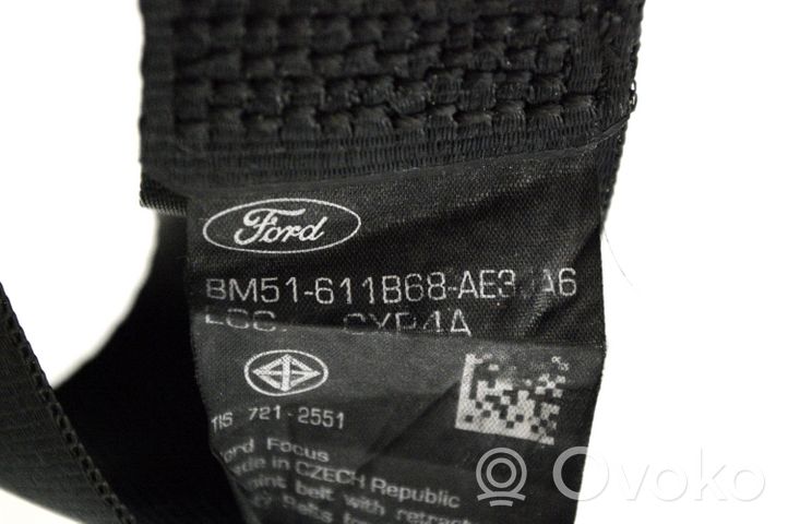 Ford Focus Pas bezpieczeństwa fotela tylnego BM51611B68AE