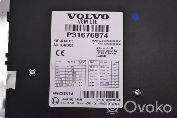 Volvo S90, V90 Centralina/modulo telefono P31676874