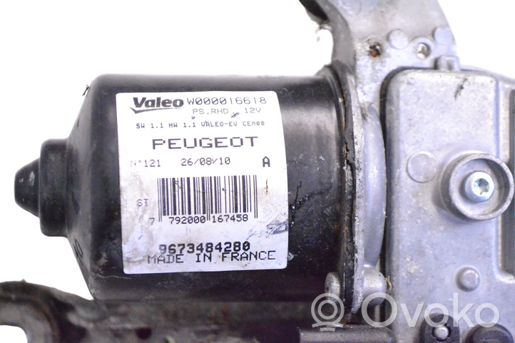 Peugeot RCZ Mechanizm i silniczek wycieraczek szyby przedniej / czołowej 9673484280
