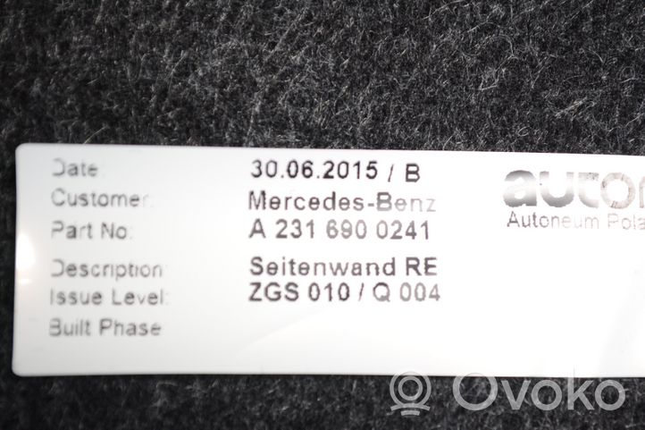 Mercedes-Benz SL R231 Panneau, garniture de coffre latérale A2316900241