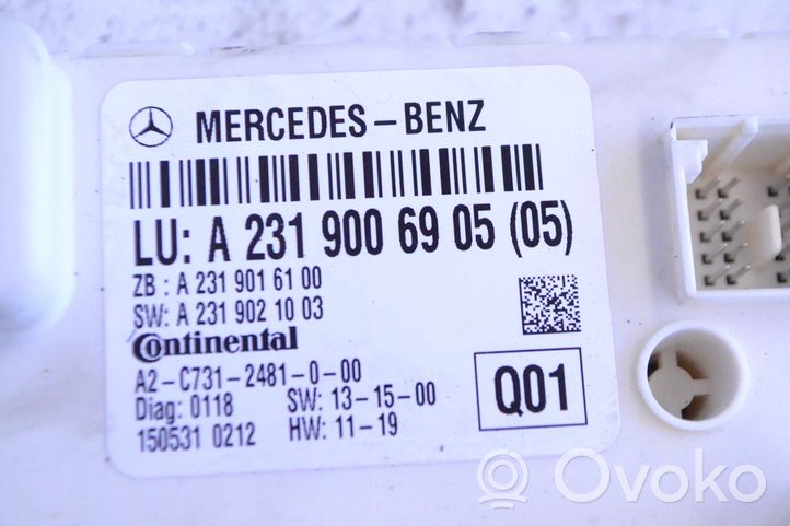 Mercedes-Benz SL R231 Unité de commande de toit cabriolet A2319021003