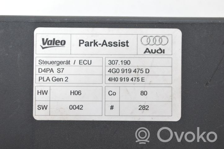 Audi A6 Allroad C6 Parkošanas (PDC) vadības bloks 4G0919475D