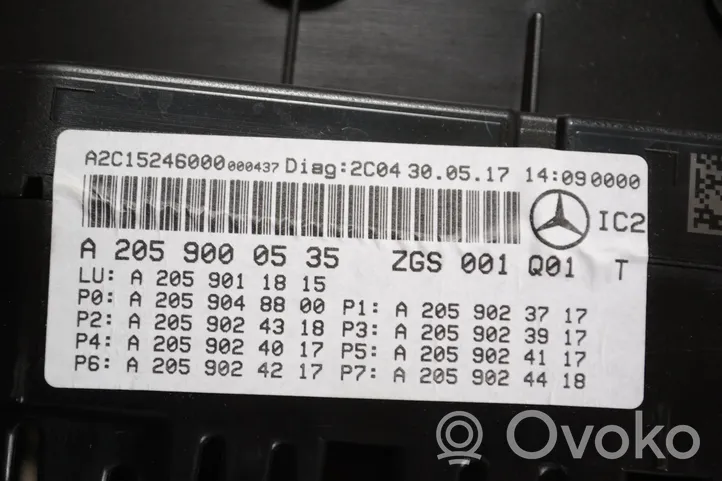 Mercedes-Benz GLC X253 C253 Nopeusmittari (mittaristo) A2059000535