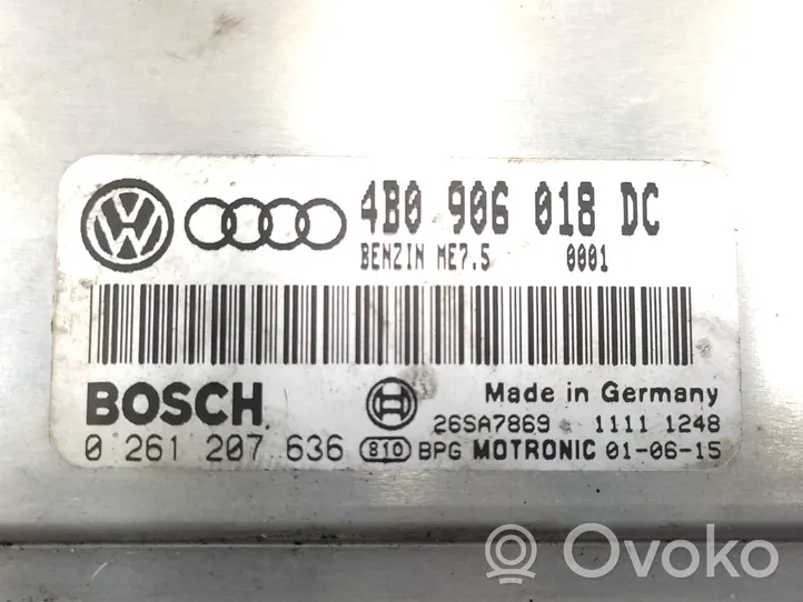 Audi A6 Allroad C5 Unité de commande, module ECU de moteur 4B0906018DC