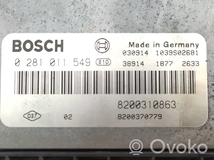 Renault Scenic RX Motorsteuergerät ECU 8200310863