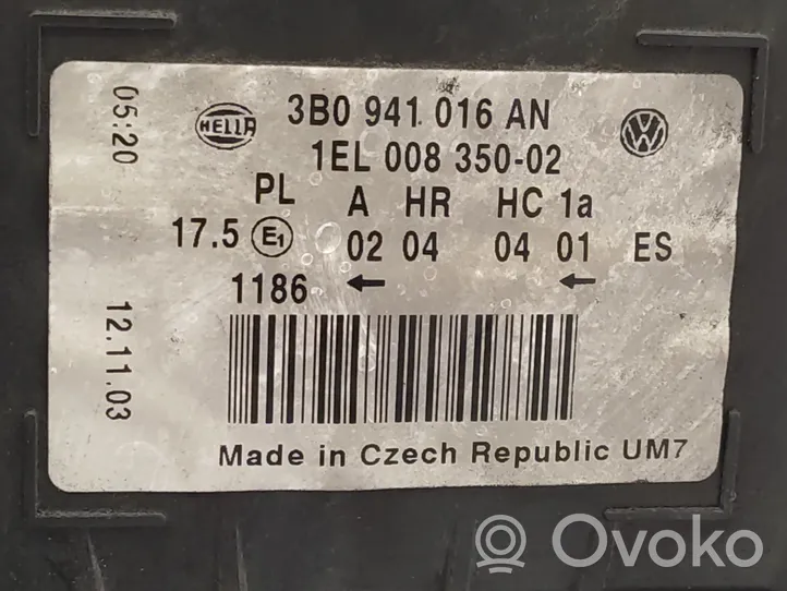 Volkswagen Passat Alltrack Lampa przednia 3B0941016AN