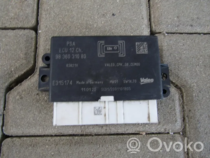 Citroen DS3 Pysäköintitutkan (PCD) ohjainlaite/moduuli 9836031080