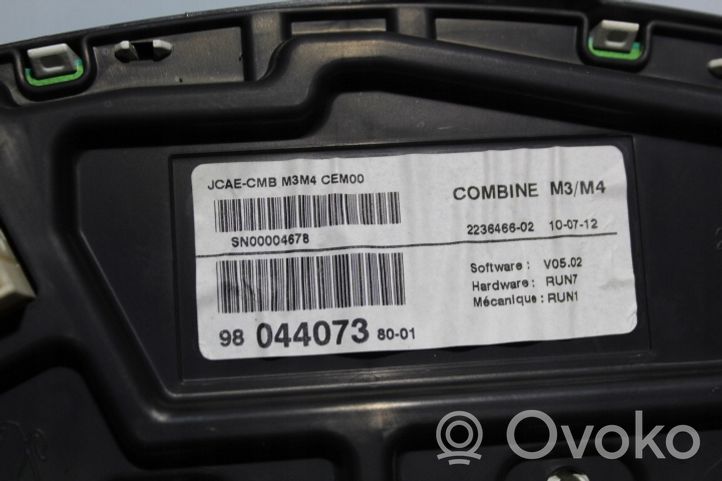 Citroen C-Elysée Compteur de vitesse tableau de bord 980440738001