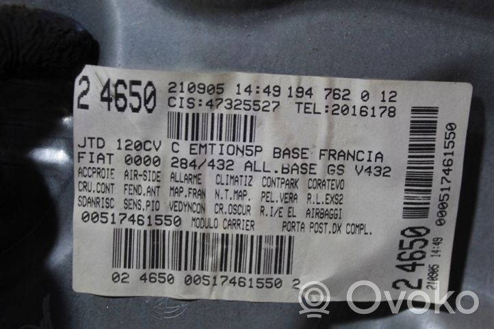 Fiat Croma Mechanizm podnoszenia szyby tylnej bez silnika 47325527