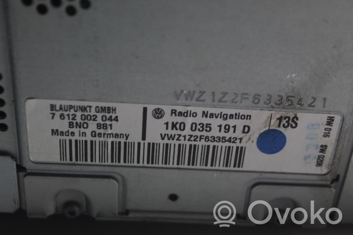 Volkswagen Jetta V Radion/GPS-laitteen pääyksikön kehys 7612002044