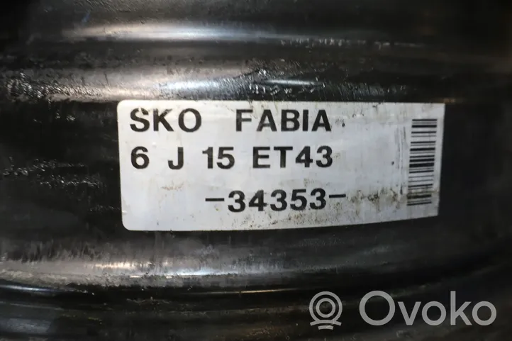 Skoda Fabia Mk2 (5J) Стальной штампованный обод (ободья) колеса R 15 