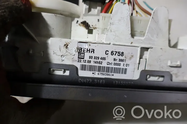 Opel Meriva A Interrupteur ventilateur 