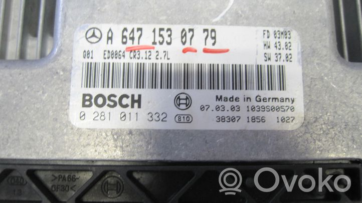 Mercedes-Benz E W211 Centralina/modulo motore ECU A6471530779