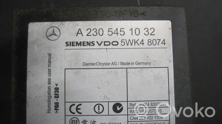 Mercedes-Benz CL C215 Avaimettoman käytön ohjainlaite/moduuli A2305451032