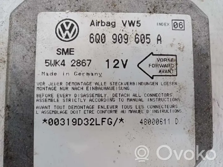 Volkswagen Caddy Sterownik / Moduł Airbag 6Q0909605A