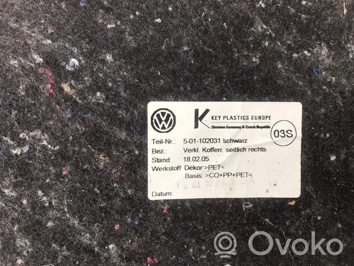 Volkswagen PASSAT B6 Rivestimento pannello laterale del bagagliaio/baule 3C9867428BE