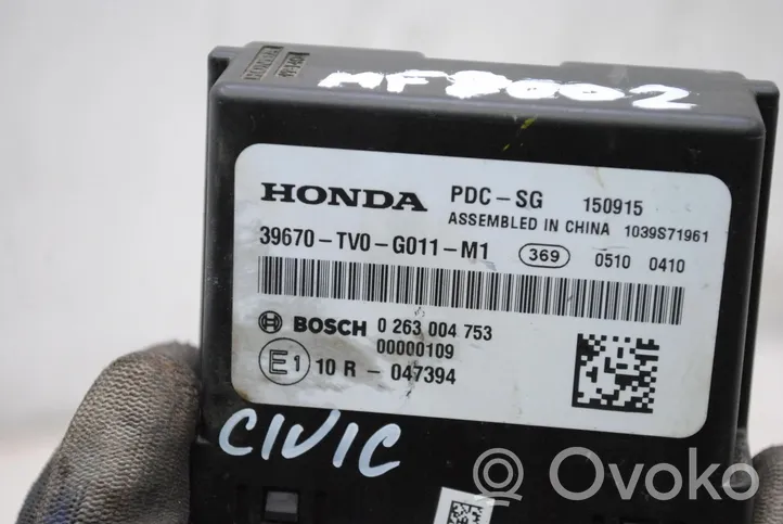 Honda Civic IX Pysäköintitutkan (PCD) ohjainlaite/moduuli 39670-TV0-G011-M1