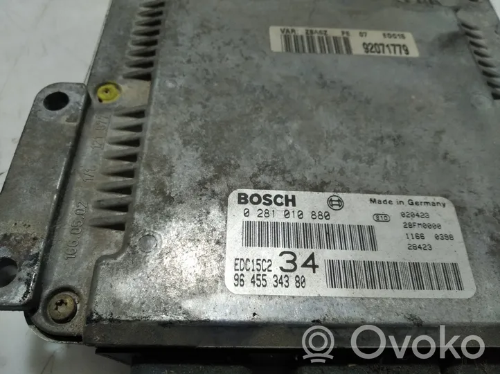 Peugeot 607 Calculateur moteur ECU 0281010880