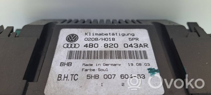 Audi A6 Allroad C5 Centralina del climatizzatore 4B0820043AR