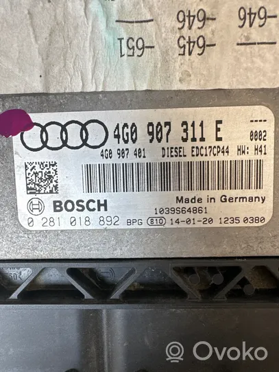 Audi A6 S6 C7 4G Calculateur moteur ECU 4G0907311E