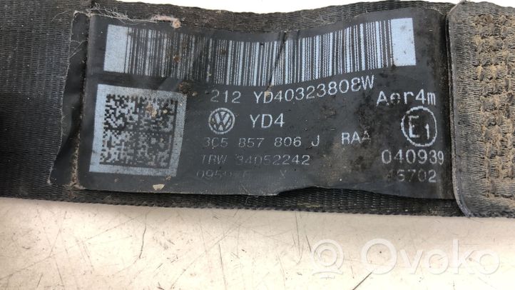 Volkswagen PASSAT B6 Pas bezpieczeństwa fotela tylnego 3C5857806J