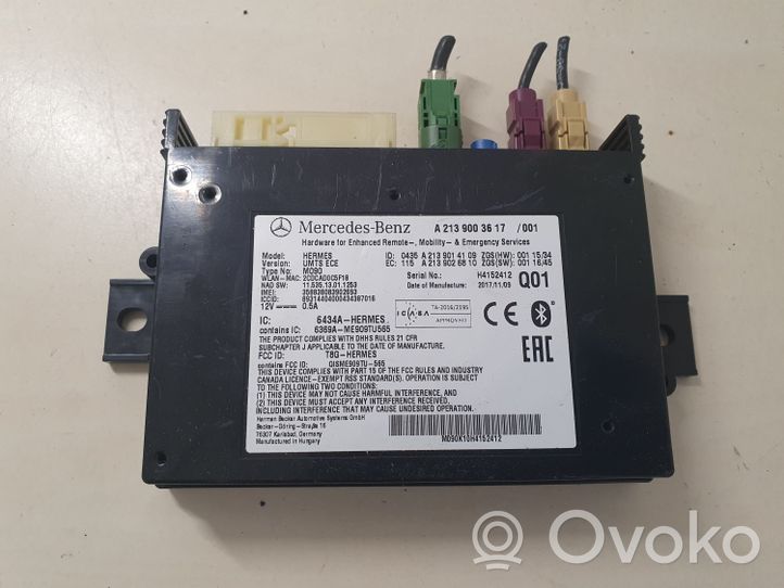 Mercedes-Benz E W212 Module unité de contrôle Bluetooth A2139003617