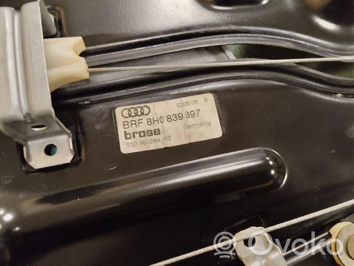 Audi A4 S4 B7 8E 8H Mécanisme lève-vitre de porte arrière avec moteur 8H0839397