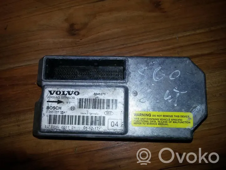 Volvo S60 Module de contrôle airbag 0285001254