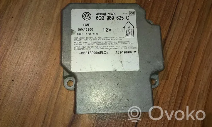 Volkswagen PASSAT B5.5 Sterownik / Moduł Airbag 6q0909605c