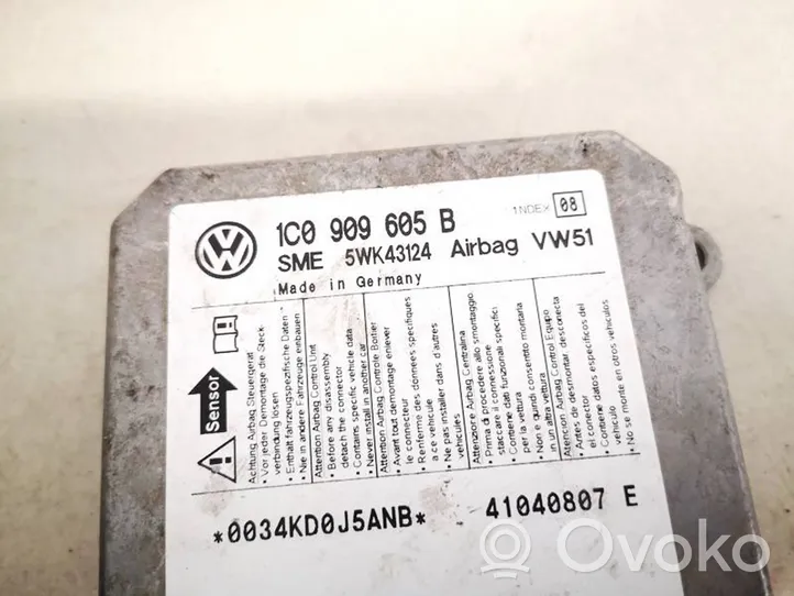 Volkswagen PASSAT B5.5 Oro pagalvių valdymo blokas 1C0909605b