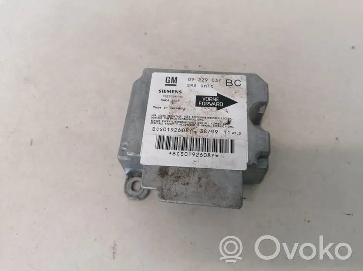 Opel Astra G Airbag control unit/module 09229037