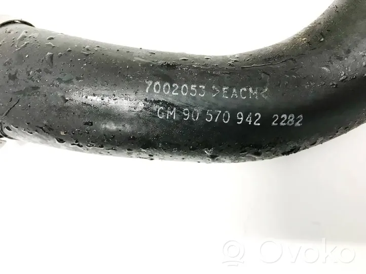 Opel Astra G Tube d'admission de tuyau de refroidisseur intermédiaire 90570942