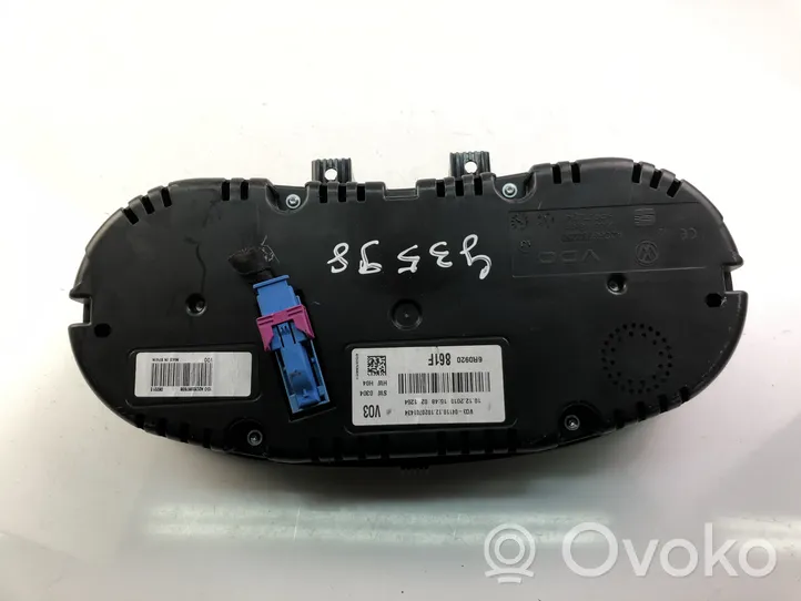 Volkswagen Polo V 6R Compteur de vitesse tableau de bord 6R0920861F