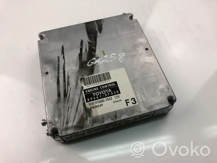 Toyota Corolla Verso E121 Unité de commande, module ECU de moteur 896610F030