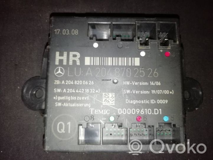 Mercedes-Benz C W204 Oven ohjainlaite/moduuli A2048702526 