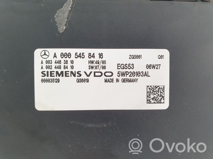 Mercedes-Benz Vito Viano W639 Sterownik / Moduł skrzyni biegów A0005458416