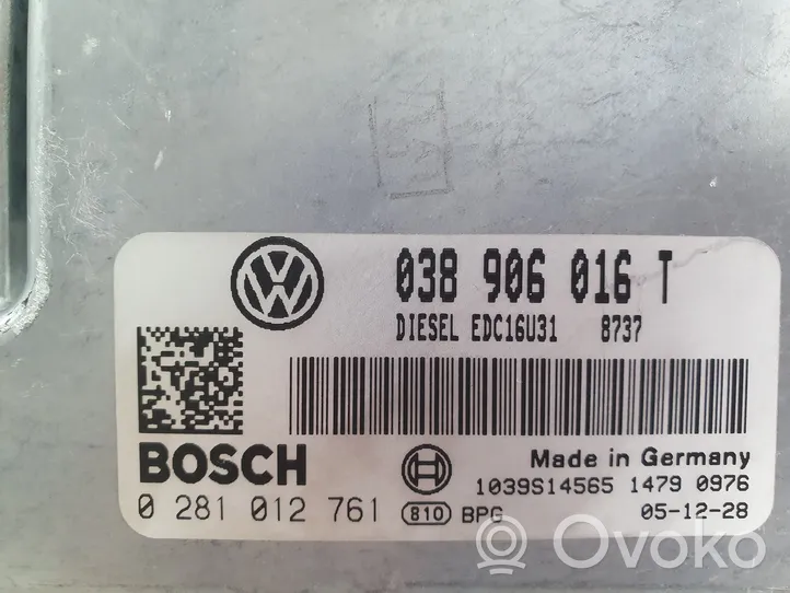 Volkswagen Transporter - Caravelle T5 Komputer / Sterownik ECU i komplet kluczy 038906016T