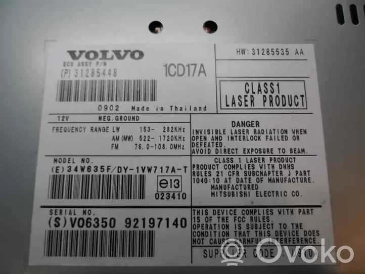 Volvo C30 Radio/CD/DVD/GPS-pääyksikkö 31285448