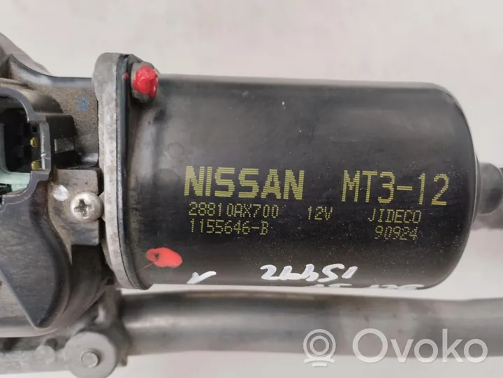 Nissan Micra Mechanizm i silniczek wycieraczek szyby przedniej / czołowej 