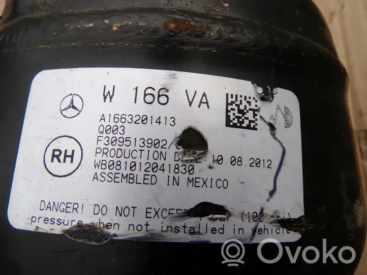 Mercedes-Benz ML W166 Amortisseur airmatic de suspension pneumatique avant A1663201413