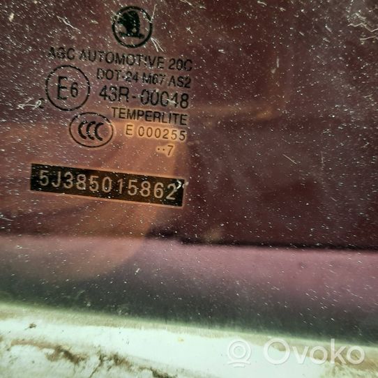 Skoda Roomster (5J) Vetro del finestrino della portiera posteriore 43R00048